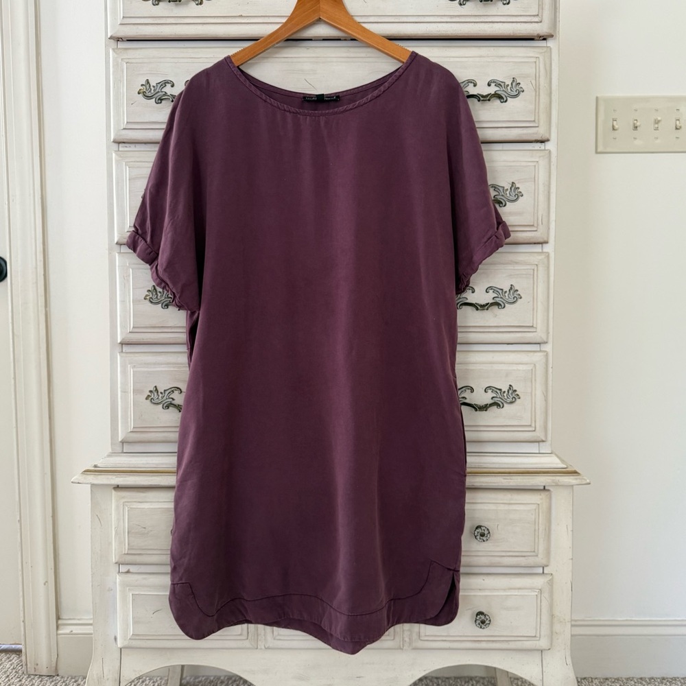 Vici Wine Tencel Pocketed Dress